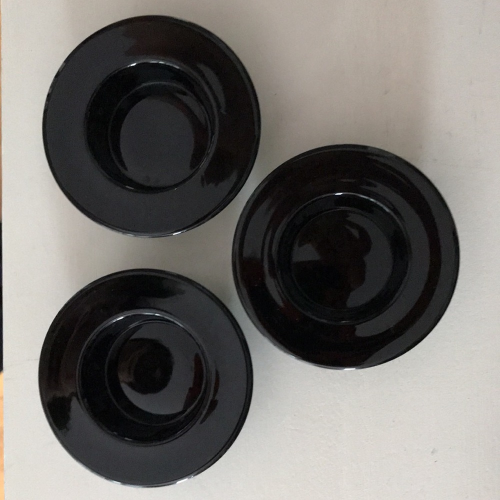 Crate&Barrel Black Glass Votive Candle Hol…